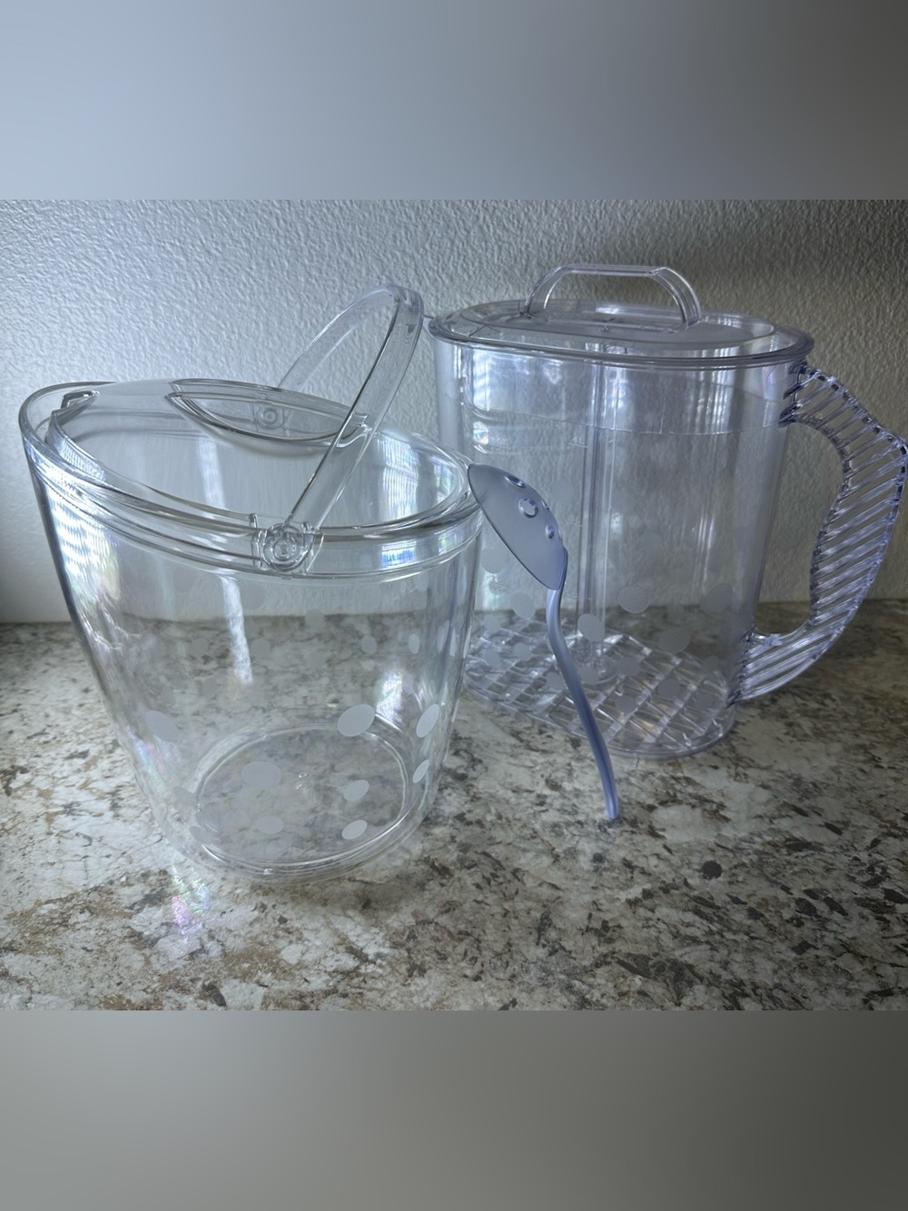 PAMPERED CHEF Quick-Stir Pitcher & Ice Bucket Set, Acrylic